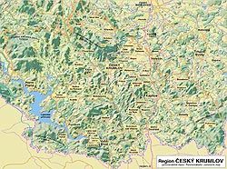 Mapa okresu Český Krumlov