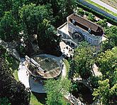 Aerial view of Revolving Auditorium and Summer Manor Bellarie in the Český Krumlov Castle Gardens, foto: Libor Sváče 