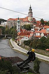 Adrenaline rope trail above the Vltava river, St. Wenceslas Celebrations Český Krumlov 