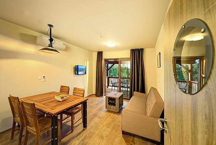 Two-bedroom apartment with a living room and a kitchen, 4 + 4, Hotel Resort Relax